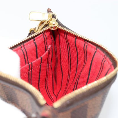 Louis Vuitton Neverfull Pochette Damier, Brown, Canvas, Clutch