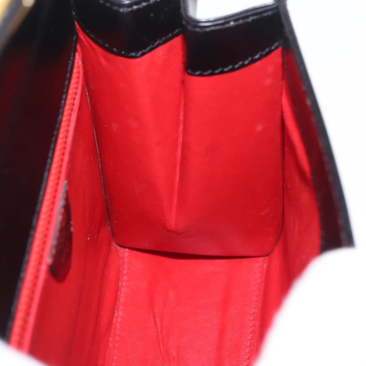 Celine Vintage Logo Top Handle Leather, Black, Leather, Handbag