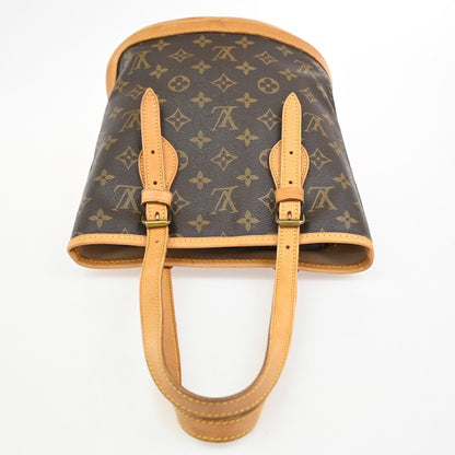 Louis Vuitton Bucket Monogram, Brown, Canvas, Handbag