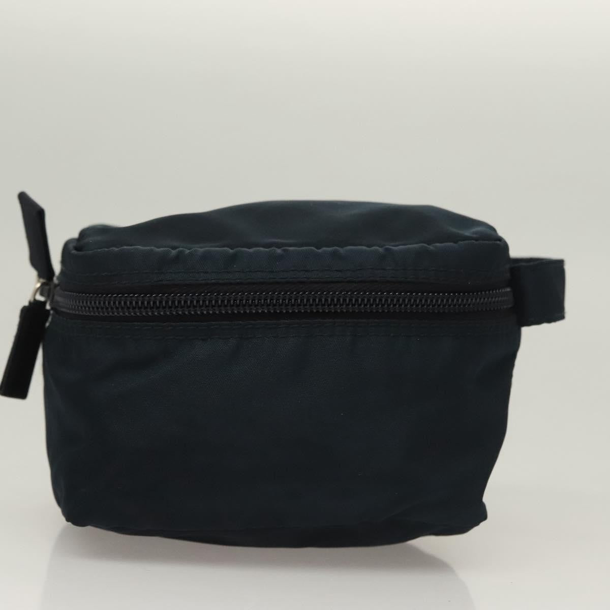 Prada Zip Around Toiletry Tessuto, Navy, Nylon, Clutch