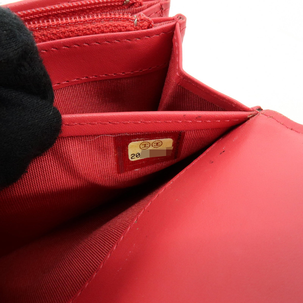 Chanel Timeless CC Flap Caviar, Red, Calfskin, Wallet
