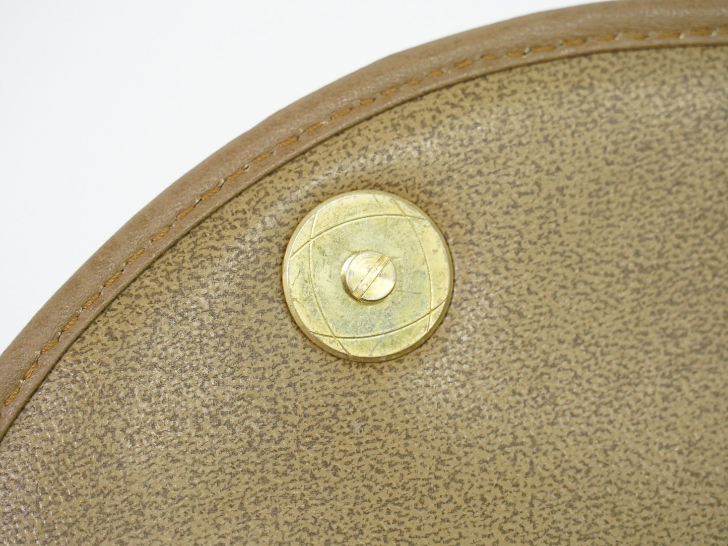 Christian Dior Vintage CD Flap Leather, Beige, Leather, Shoulder Bag
