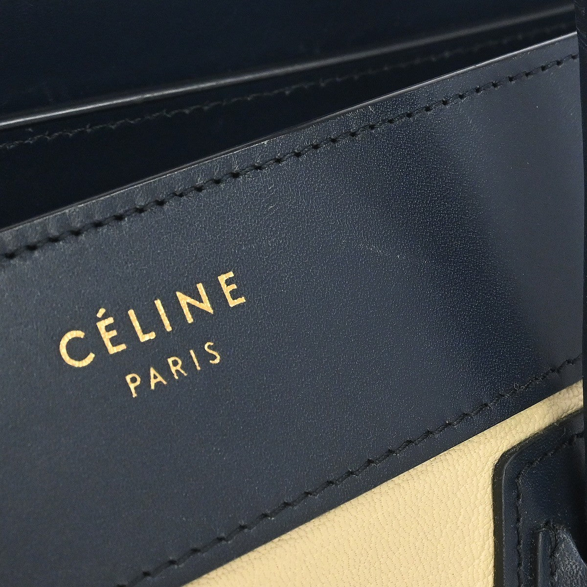 Celine Tricolor Luggage Leather, Multicolour, Leather, Handbag