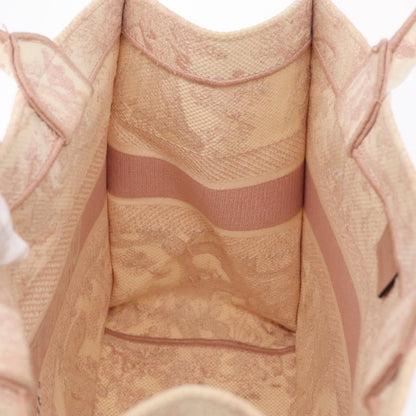 Christian Dior Book Embroidered Canvas, Pink, Canvas, Tote Bag