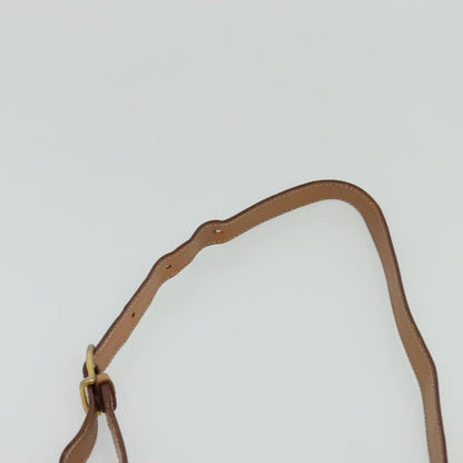 Celine Vintage Macadam Circle Logo Canvas and Leather, Brown, Canvas, Shoulder Bag