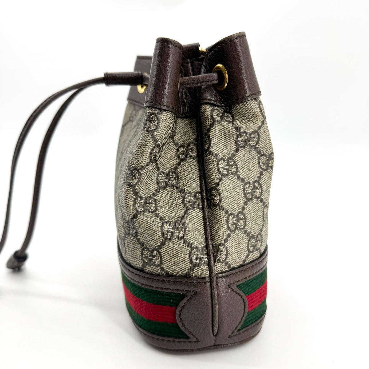 Gucci Ophidia Bucket GG Coated Canvas, Brown, Canvas, Handbag