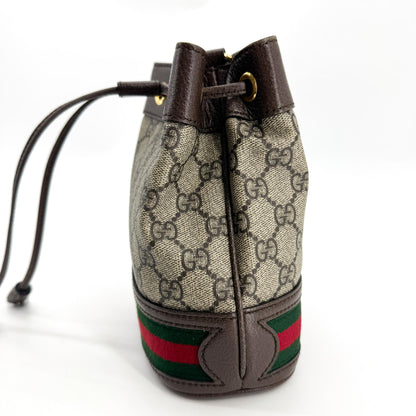 Gucci Ophidia Bucket GG Coated Canvas, Brown, Canvas, Handbag