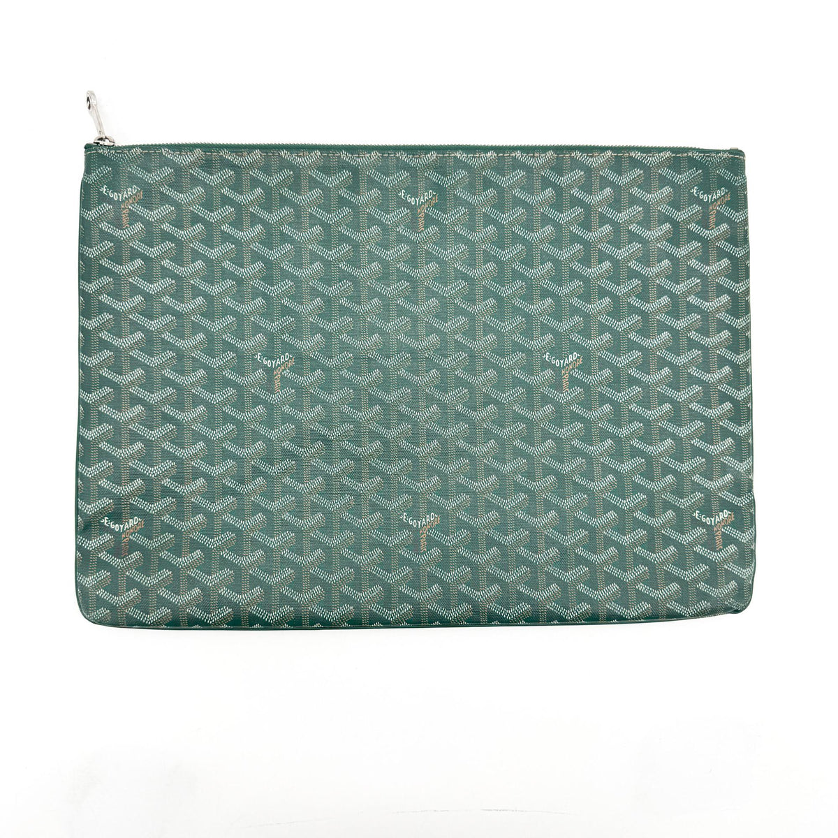 Goyard Senat Zip Coated Canvas, Green, Canvas, Clutch