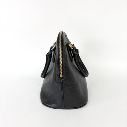 Gucci Dome Bowler GG Suede, Black, Leather, Handbag