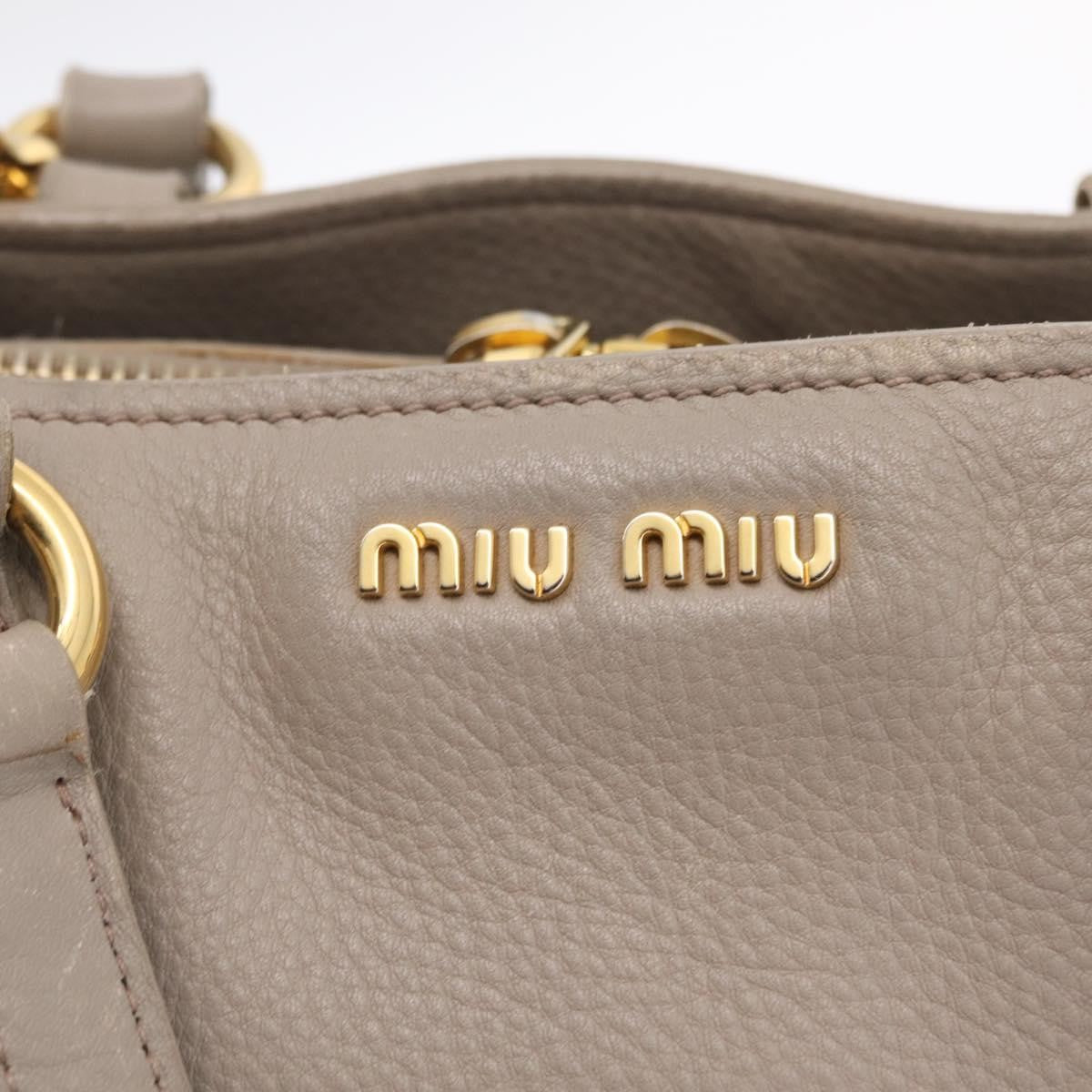 Miu Miu Madras Leather, Gray, Leather, Shoulder Bag