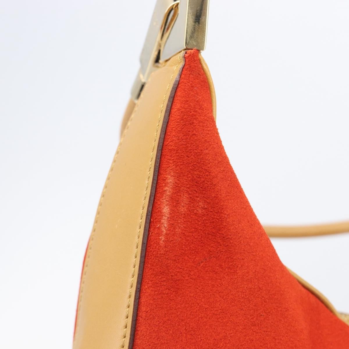 Gucci Vintage Zip Hobo Leather & Suede, Red, Suede, Shoulder Bag
