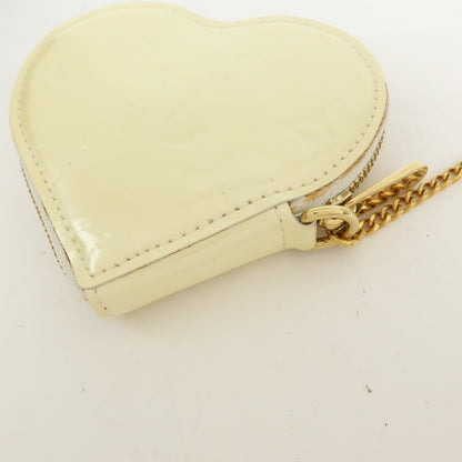 Louis Vuitton Heart Coin Purse Monogram Vernis, Beige, Patent Leather, Clutch