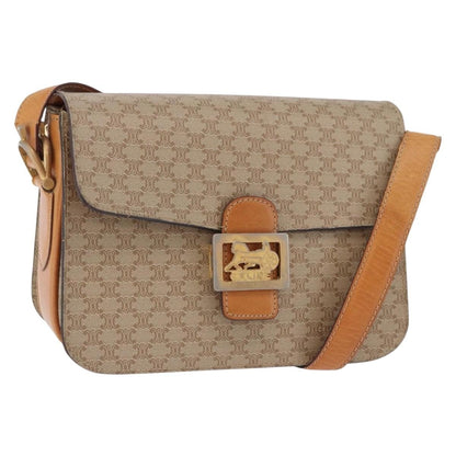 Celine Macadam Canvas, Beige, Canvas, Shoulder Bag