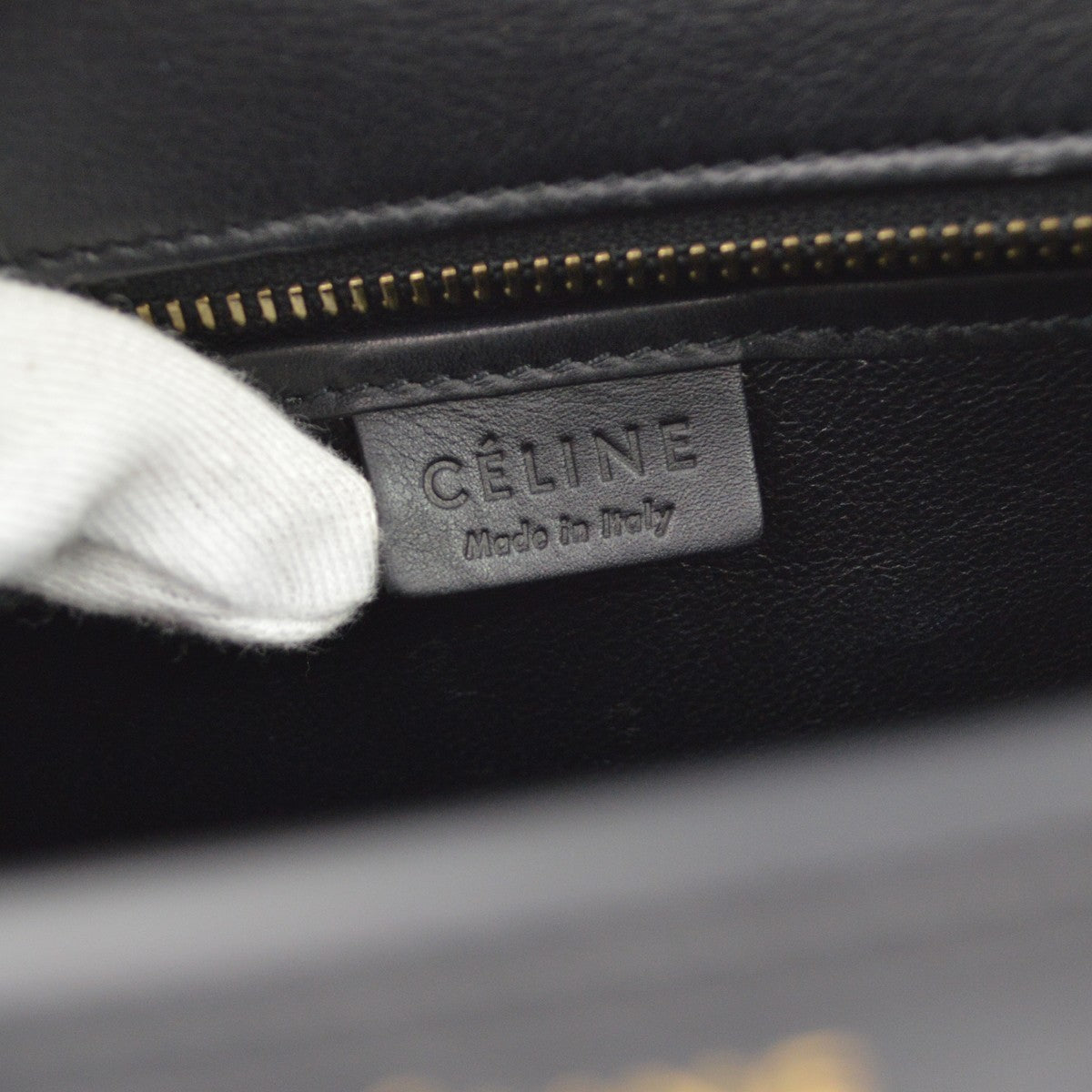 Celine Luggage Leather, Green, Leather, Handbag