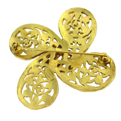 Chanel Logo CC Gold-plated, Gold, Gold Plated, Brooch
