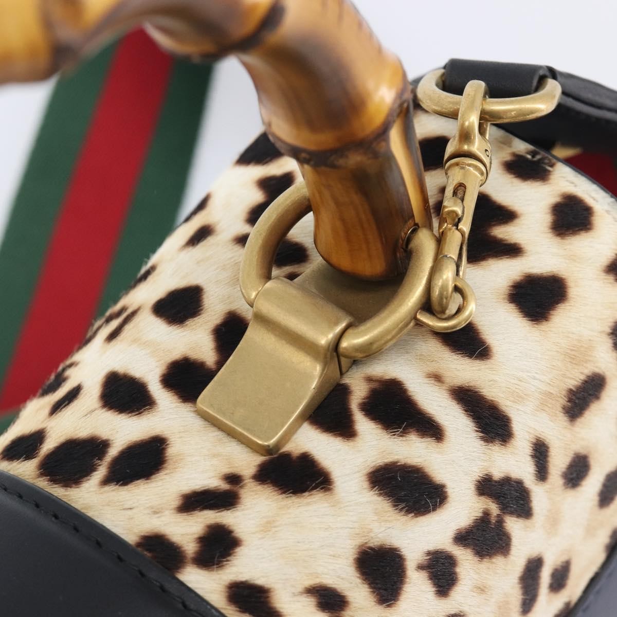 Gucci Dionysus Bamboo Top Handle Printed Pony Hair with Leather, Beige, Leather, Handbag