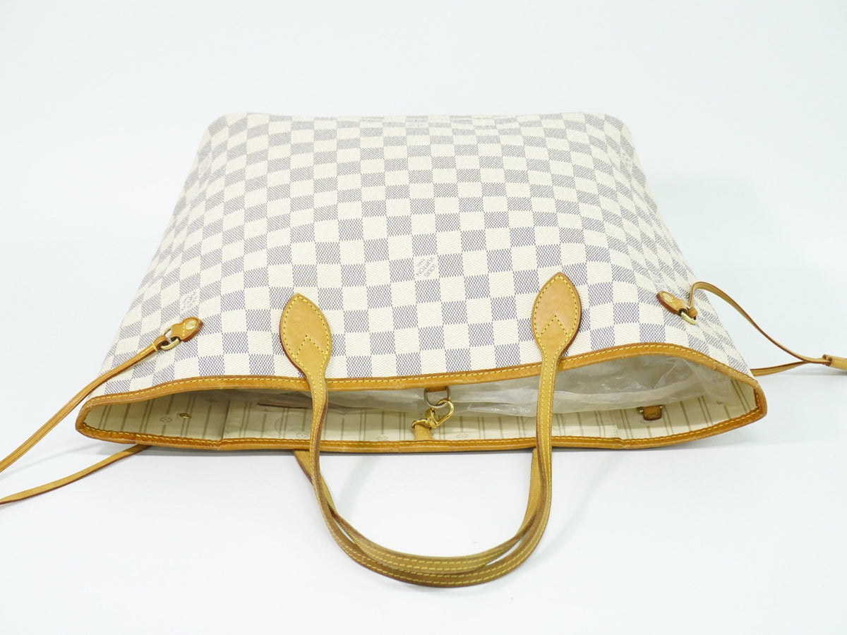 Louis Vuitton Neverfull Damier, White, Canvas, Tote Bag