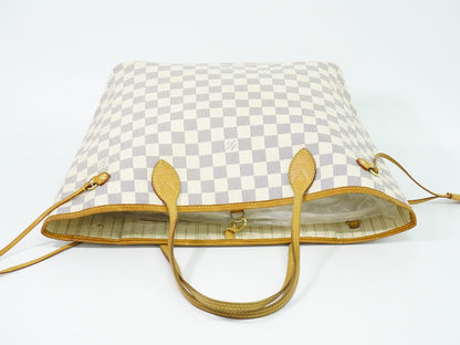 Louis Vuitton Neverfull Damier, White, Canvas, Tote Bag