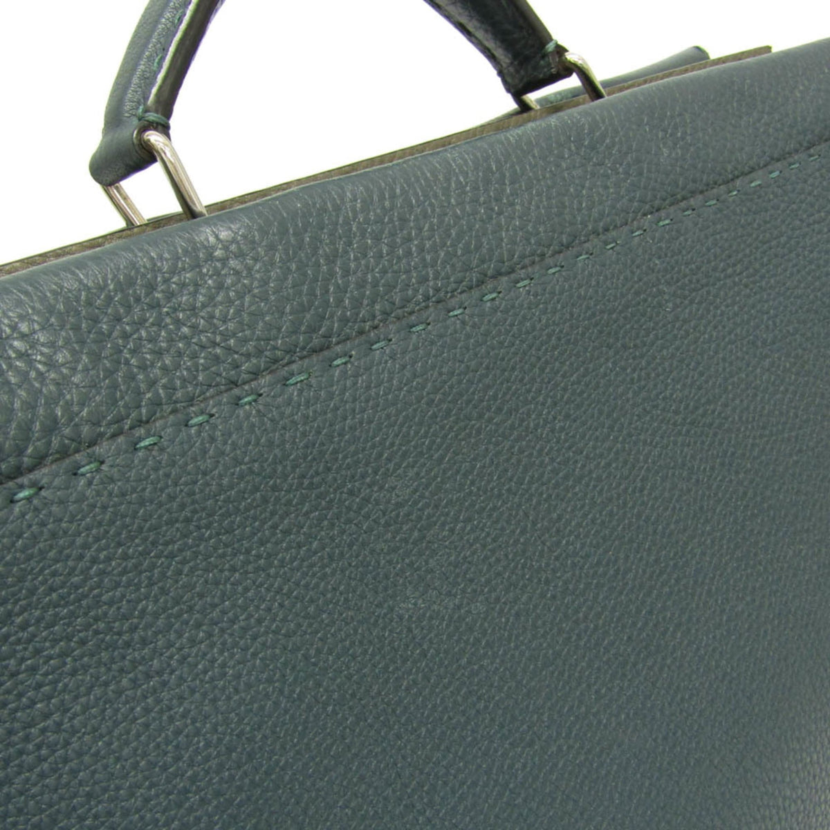 Fendi Monster Selleria Peekaboo Leather, Green, Leather, Handbag
