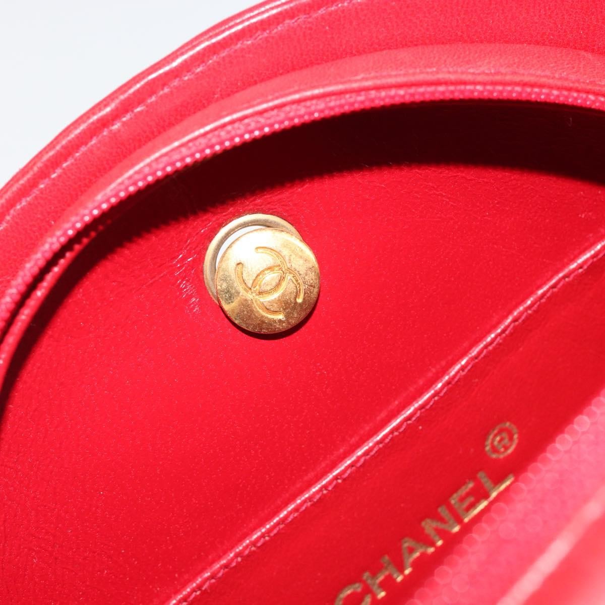 Chanel Vintage Chain Evening Mixed Quilt Lambskin, Red, Leather, Clutch
