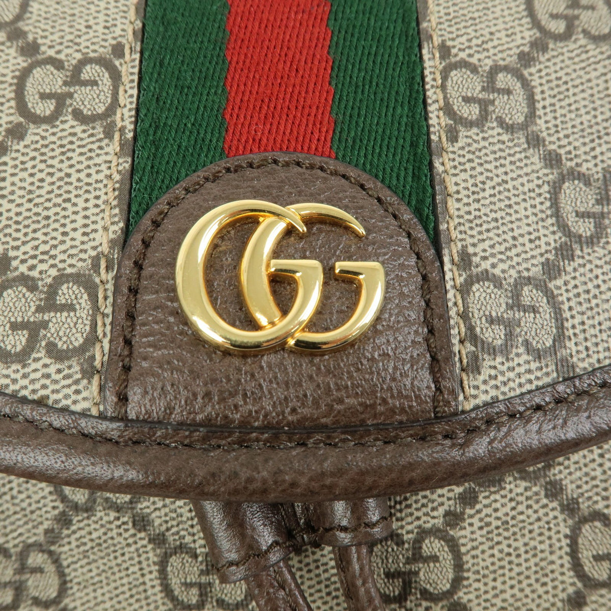 Gucci Ophidia Flap GG Coated Canvas with Leather, Beige, Canvas, Shoulder Bag