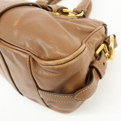 Prada Convertible Belted Satchel Soft Calf, Brown, Leather, Handbag