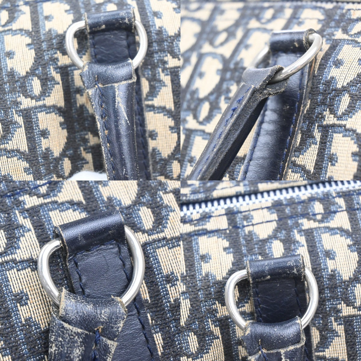 Christian Dior Vintage Trotter Boston Diorissimo Canvas, Navy, Canvas, Handbag