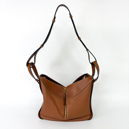 Loewe Hammock Leather, Brown, Leather, Handbag