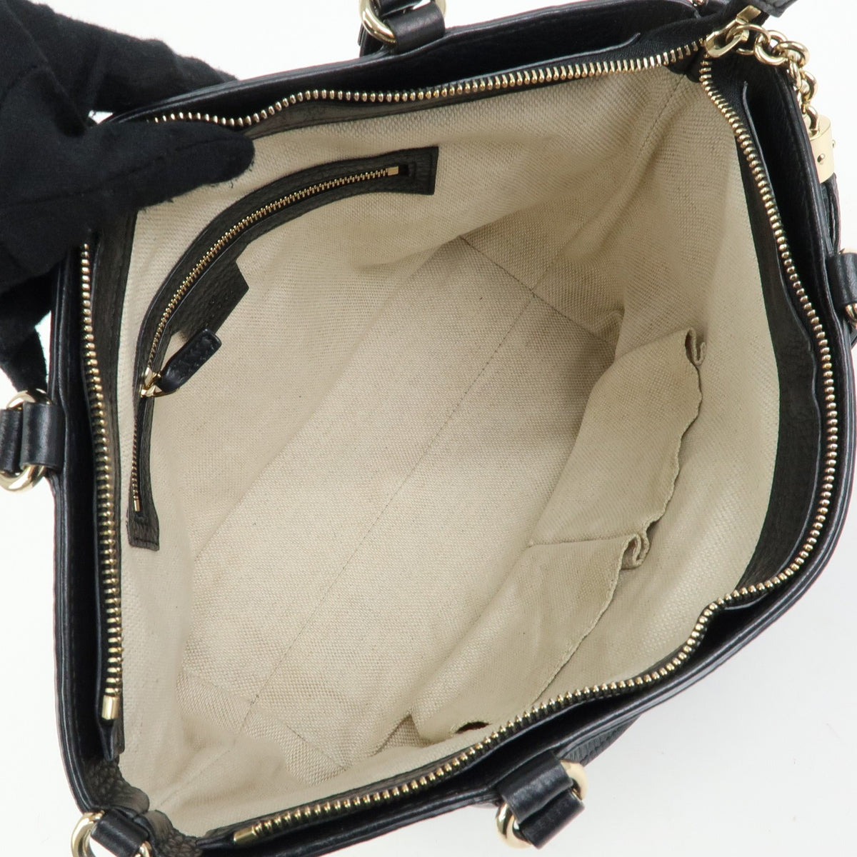 Gucci Soho Convertible Top Handle Leather, Black, Leather, Handbag