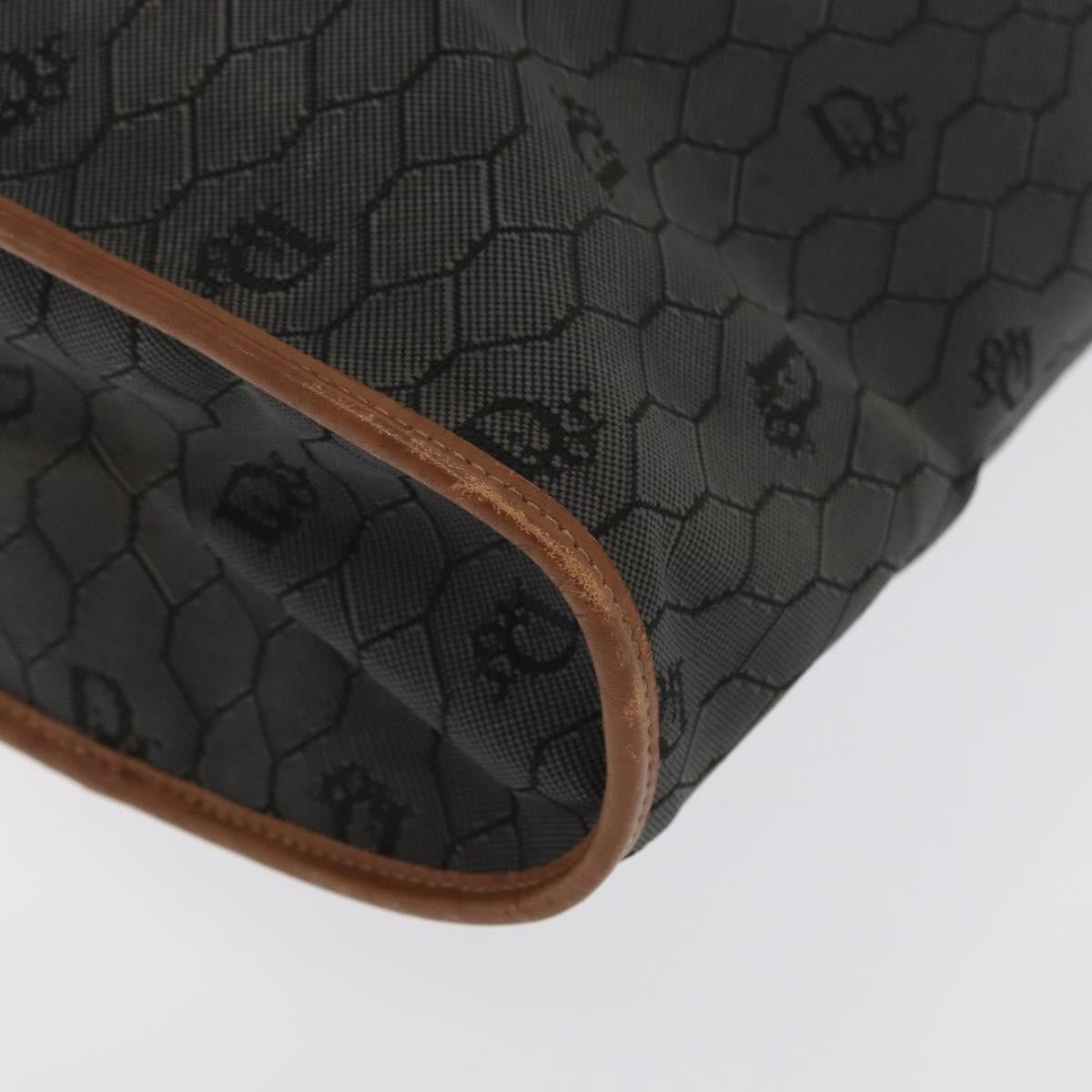 Christian Dior Vintage Honeycomb Canvas, Black, Canvas, Shoulder Bag