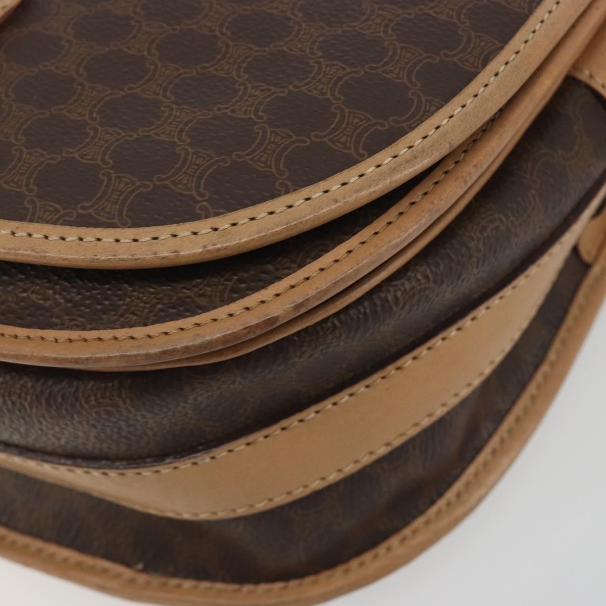 Celine Macadam Canvas, Brown, Canvas, Shoulder Bag