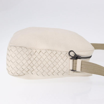 Bottega Veneta Intrecciato Shoulder Leather, White, Leather, Shoulder Bag
