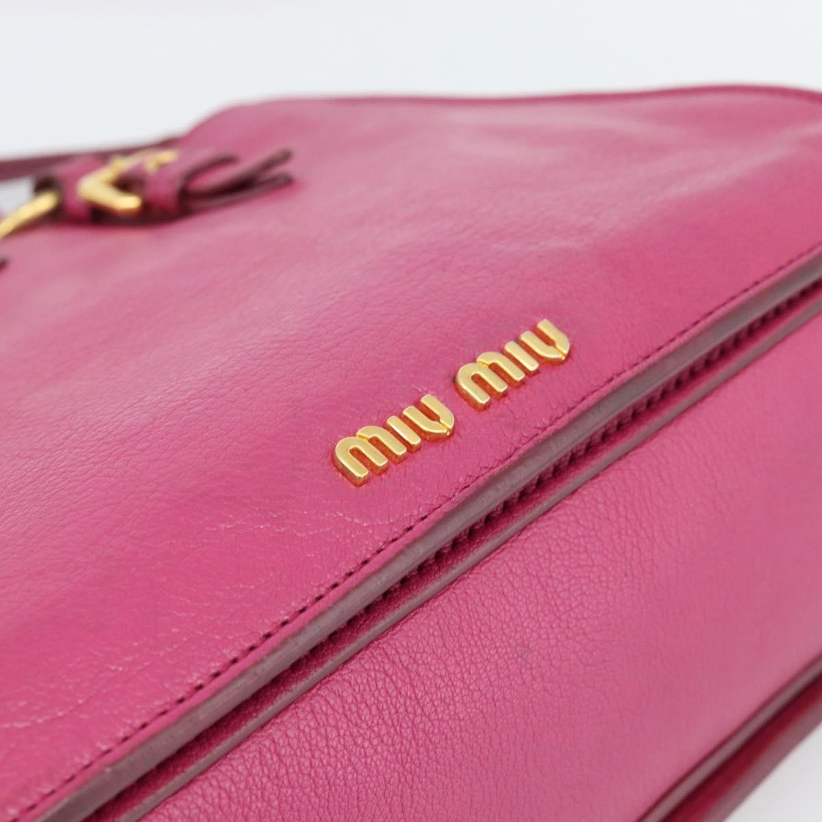 Miu Miu Madras Convertible Lock Leather, Pink, Leather, Tote Bag