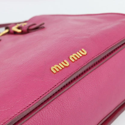 Miu Miu Madras Convertible Lock Leather, Pink, Leather, Tote Bag