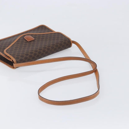Celine Macadam Shoulder Canvas, Brown, Canvas, Crossbody Bag