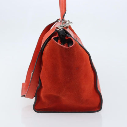 Celine Trapeze Leather with Suede, Orange, Leather, Handbag