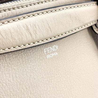 Fendi By The Way Satchel Calfskin, Beige, Leather, Handbag