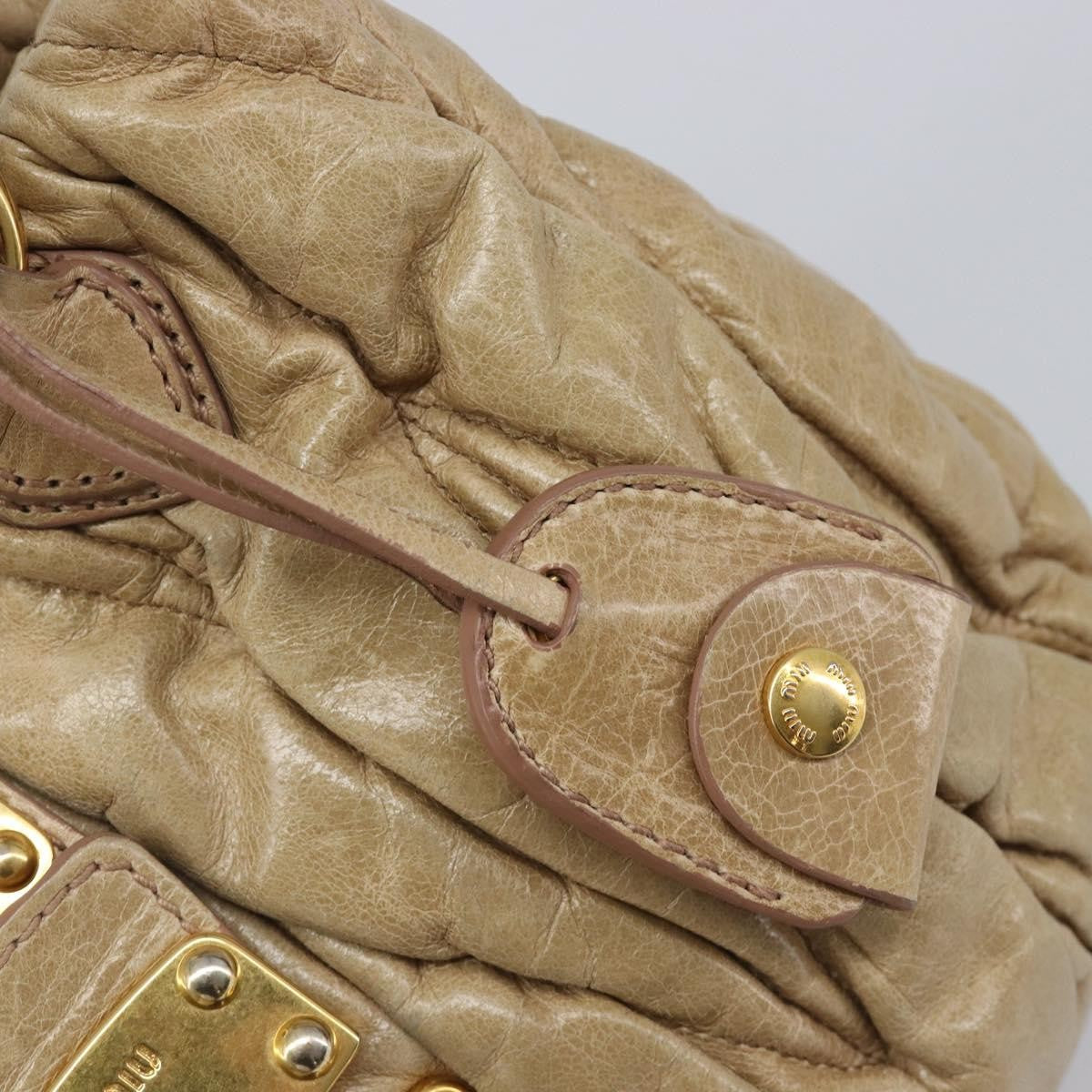 Miu Miu Coffer Convertible Satchel Matelasse Leather, Beige, Leather, Handbag