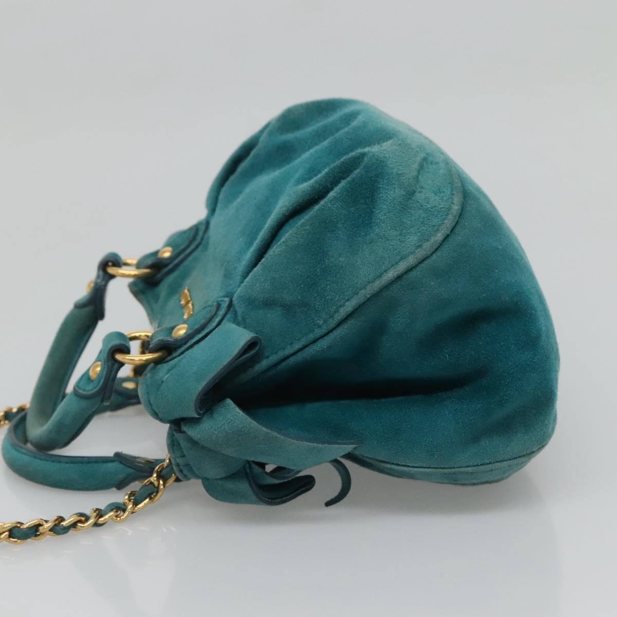 Miu Miu Shoulder Bag Suede leather, BLUE, SUEDE, Shoulder bag