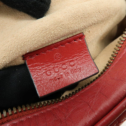 Gucci GG Marmont Round Matelasse Leather, Red, Leather, Shoulder Bag