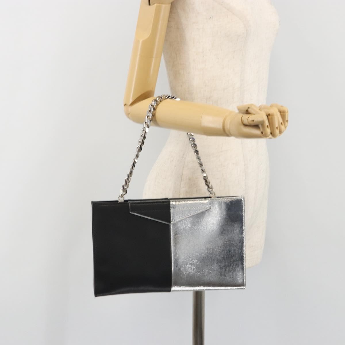 Fendi Grande Colorblock Clutch Leather, Silver, Leather, Clutch
