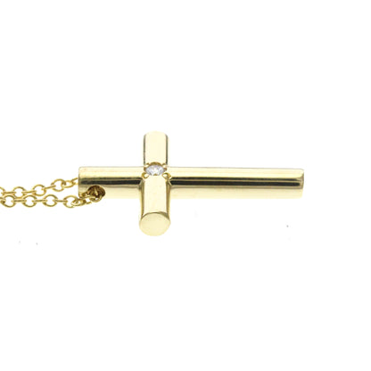 Tiffany & Co. Cross Pendant 18K Yellow Gold with Diamond, Gold, Yellow Gold, Necklace