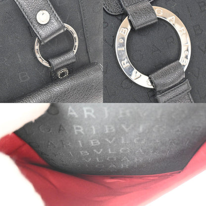 Bvlgari Vintage Canvas, Black, Canvas, Tote Bag