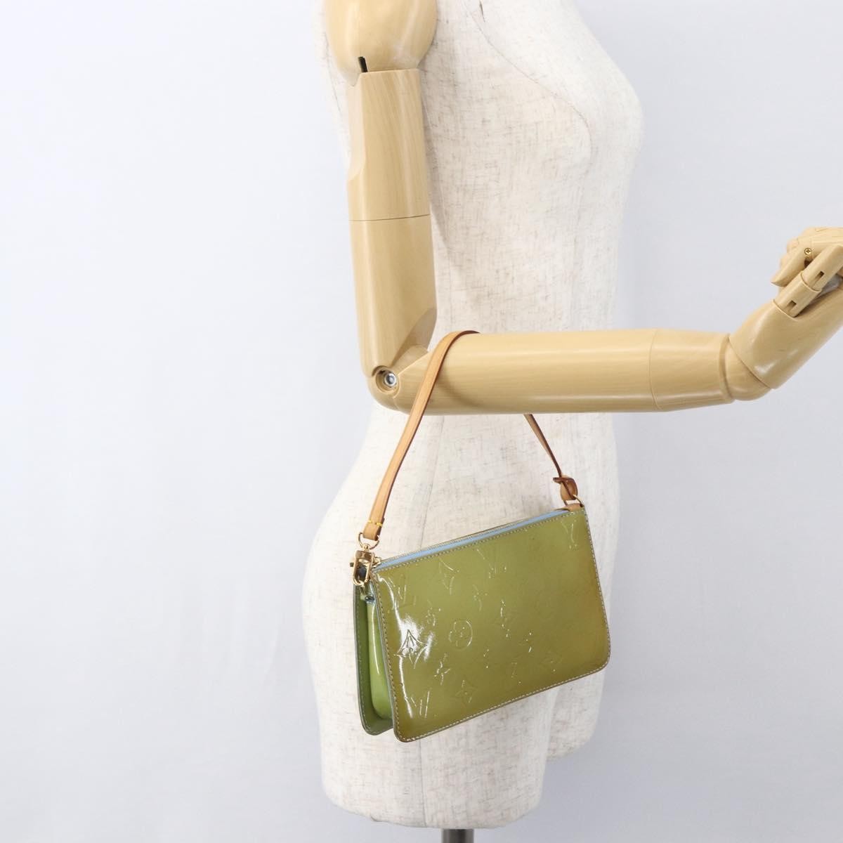 Louis Vuitton Lexington Pochette Monogram Vernis, Green, Patent Leather, Clutch