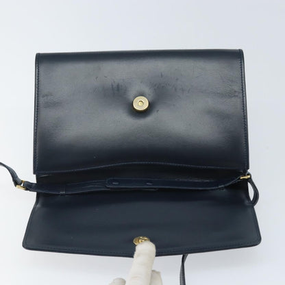 Gucci Vintage Interlocking G Flap Leather, Navy, Leather, Shoulder Bag