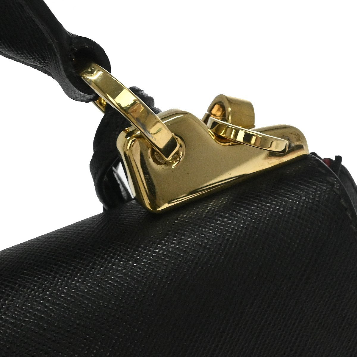 Prada Sidonie Saffiano, Black, Leather, Handbag