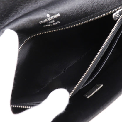 Louis Vuitton Selenga Pochette Taiga Leather, Black, Leather, Clutch