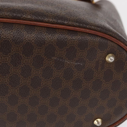 Celine Vintage Macadam Shopper Coated Canvas, Brown, Canvas, Tote Bag