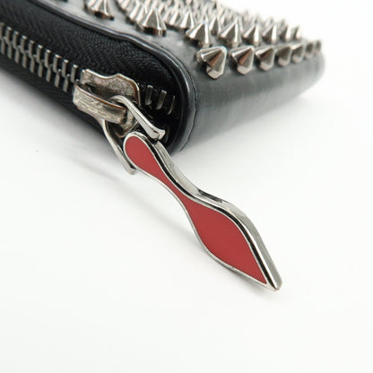 Christian Louboutin Panettone Coin Purse Spiked Leather, Black, Leather, Wallet