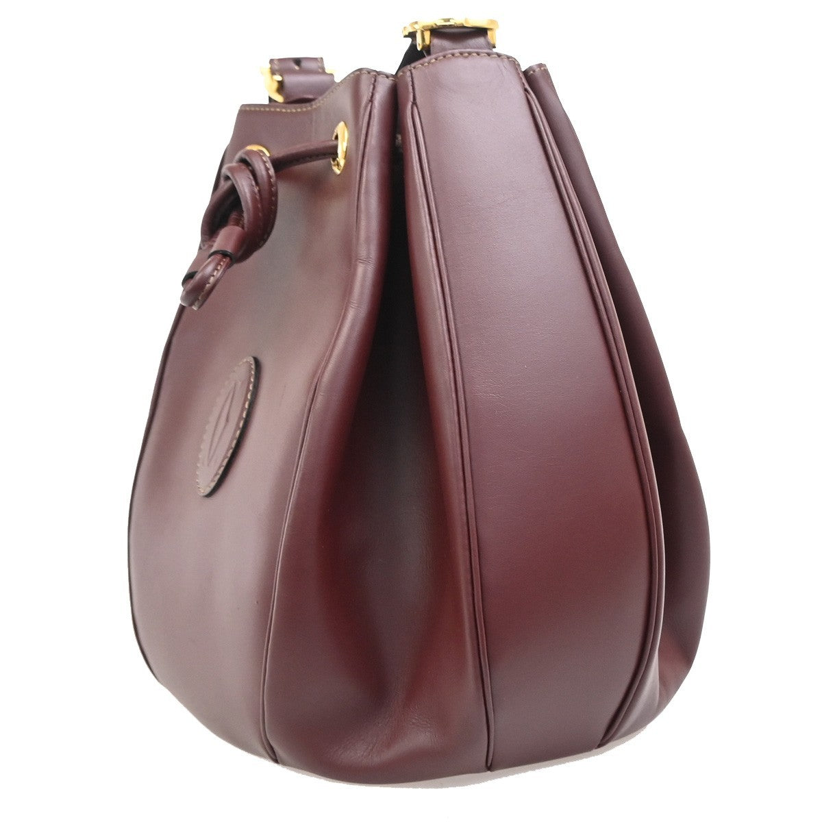 Cartier Must de cartier Leather, Burgundy, Leather, Shoulder Bag